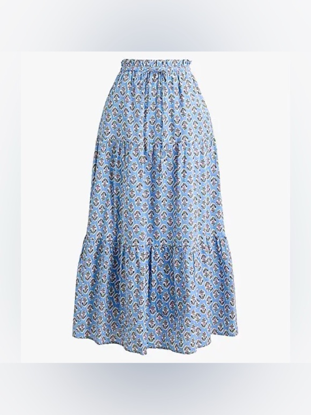J. Crew 100% cotton-sz M- Tiered Double Lined Maxi Skirt with Pockets